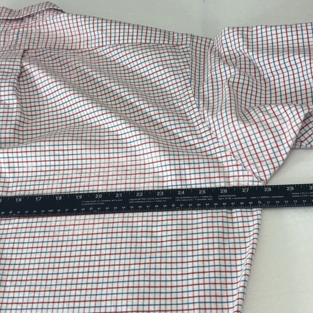 VTG Polo Ralph Lauren Shirt Mens L Oxford Plaid‎ Blake Button Up Blue Red Preppy